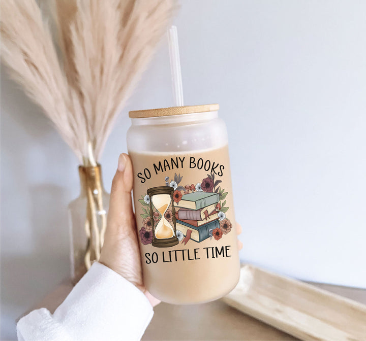 So Many Book Iced Coffee Cup With Lid Straw Reader Gift