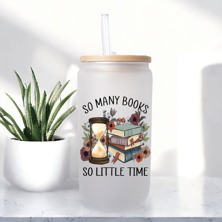 So Many Book Iced Coffee Cup With Lid Straw Reader Gift