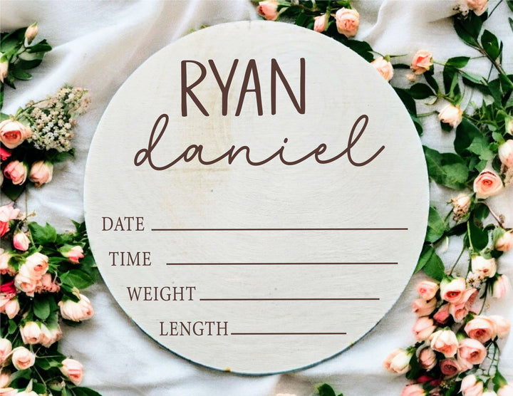 Newborn Baby Birth Stats and Name Sign Engraved Plaque
