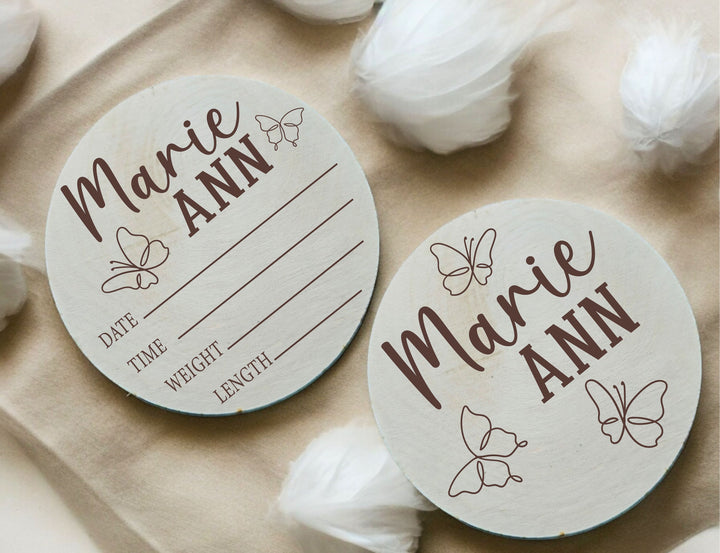 Personalized Baby Name Photo prop Newborn Birth stat and name Sign for hospital Engraved name Announcement Plaque Baby Wooden Nursery Decor