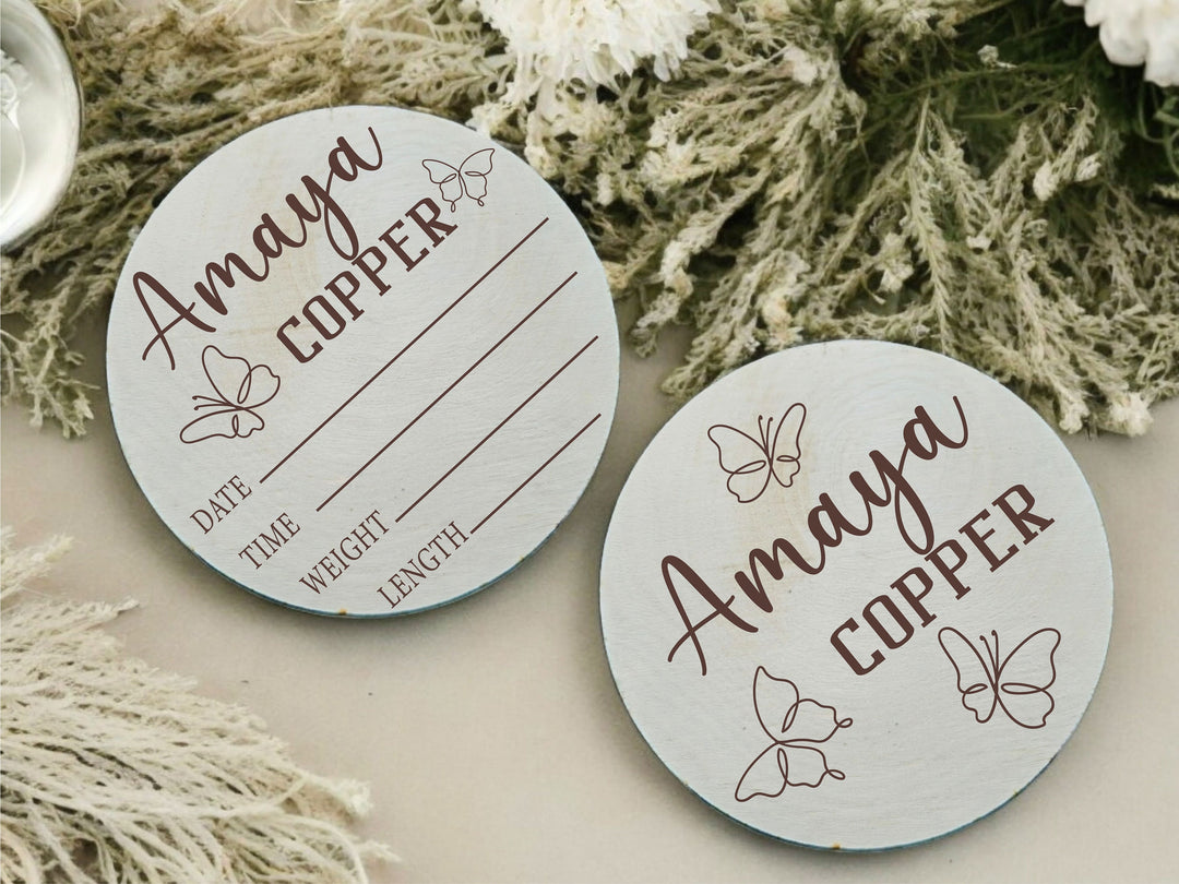 Personalized Baby Name Photo Prop and Birth Stat Sign Decor