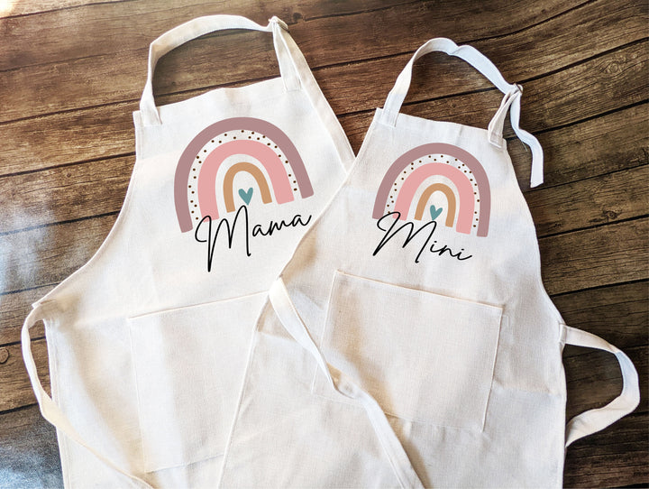 Mommy and me Matching apron gift for mothers day Baking Mama mini Linen apron Matching Baking Apron for Mom and Kid Women Apron with pocket