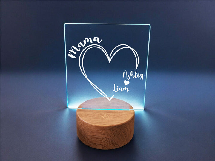 Personalized mama LED Light with kid name Best gift Mothers Day grandma gift Light Grandkids name Custom night light acrylic engraved light