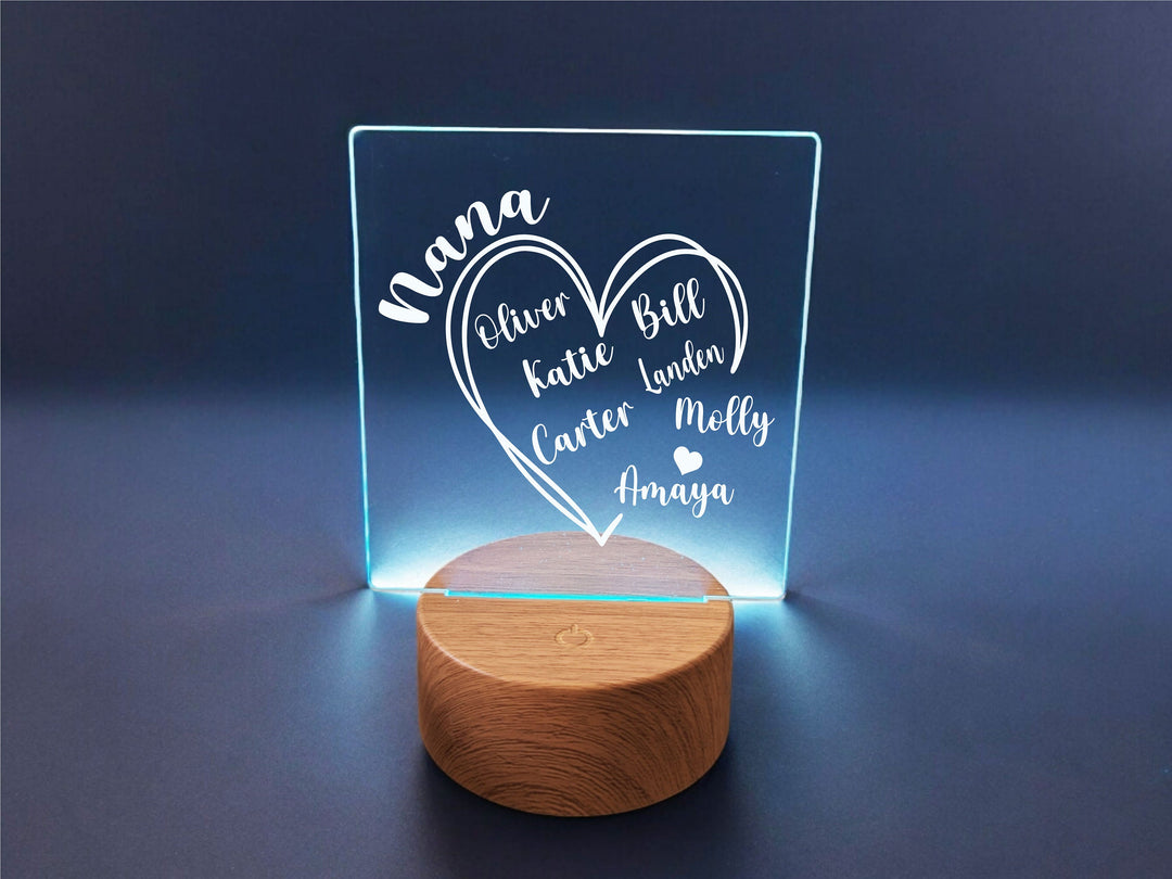 Personalized mama LED Light with kid name Best gift Mothers Day grandma gift Light Grandkids name Custom night light acrylic engraved light