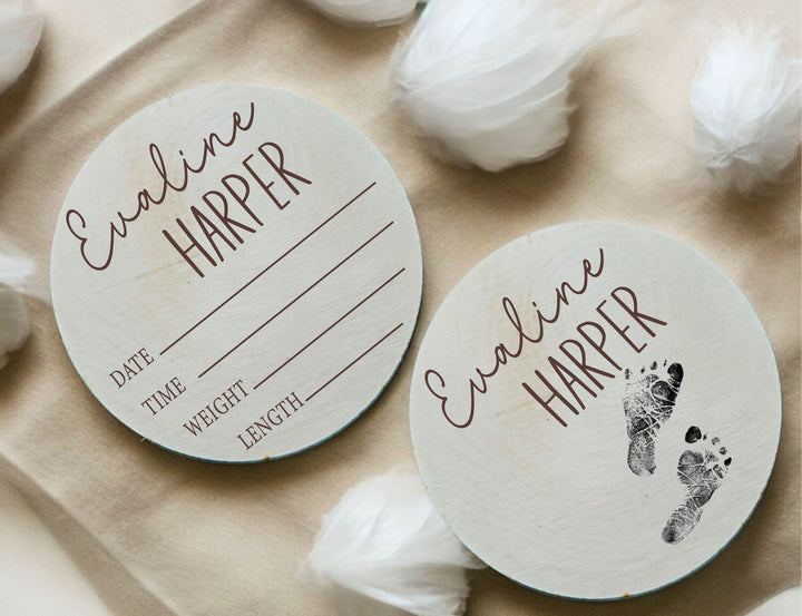 Custom Baby Birth Stats and Name Sign Engraved Name Plaque