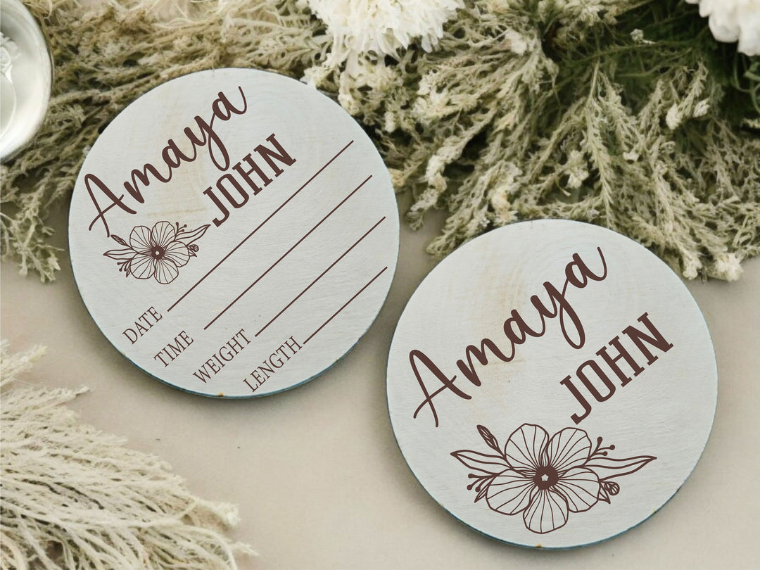 Personalized Baby Name Photo Prop Newborn Birth Sign Decor
