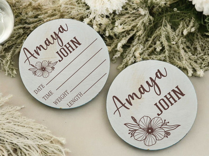 Personalized Baby Name Photo Prop Newborn Birth Sign Decor