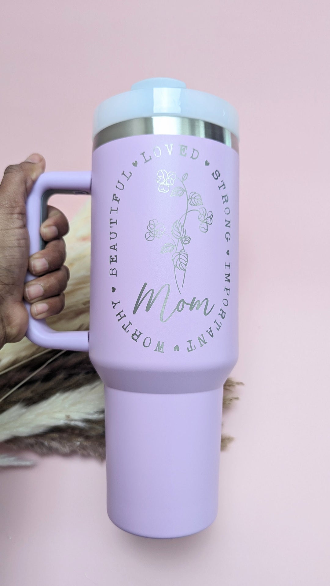 Mothers Day Mom Gift Tumbler Floral Mama Cup 40 Oz