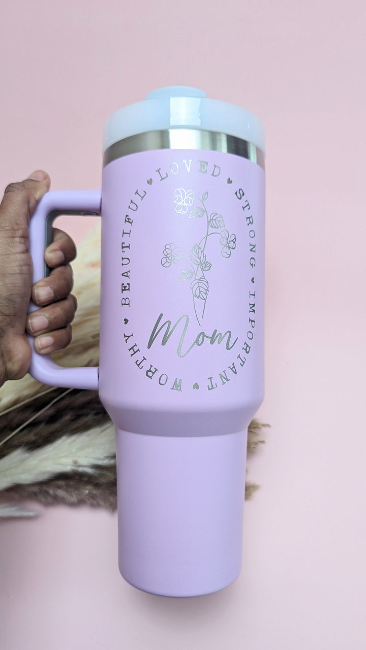 Mothers Day Mom Gift Tumbler Floral Mama Cup 40 Oz