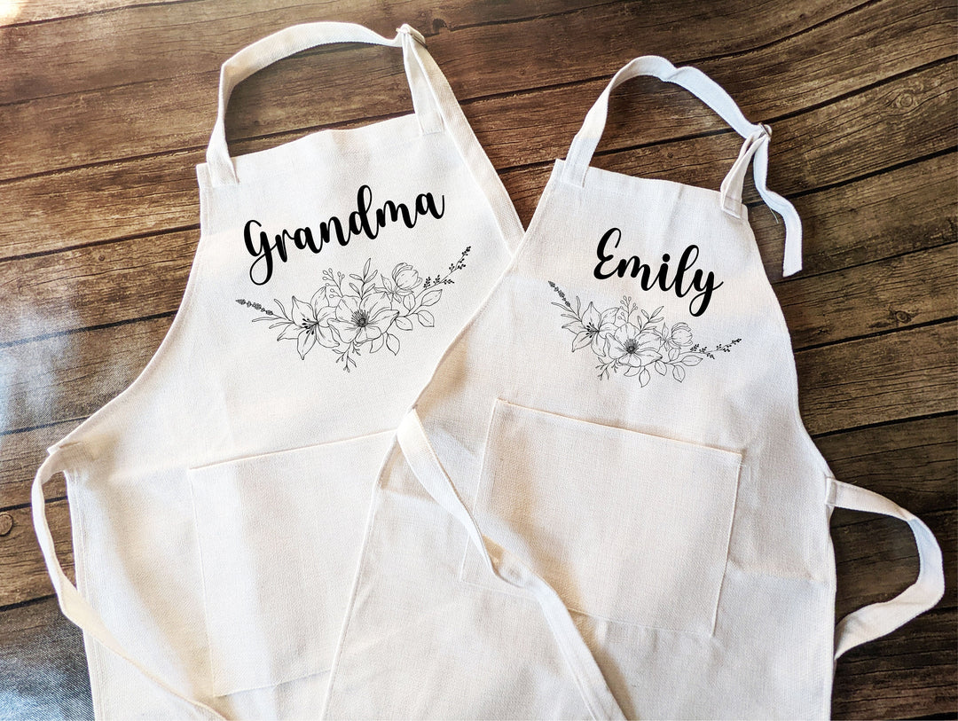 Personalized Kitchen Aprons Adult and Kids Mommy and Me Baking Apron
