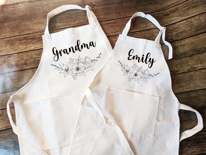 Personalized Kitchen Aprons Adult and Kids Mommy and Me Baking Apron