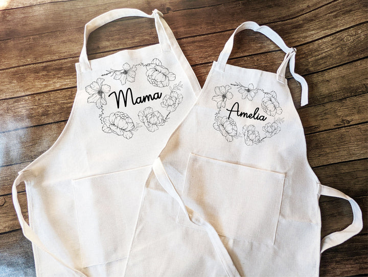 Personalized Kitchen Aprons Adult and Kids Mommy and Me Baking Apron