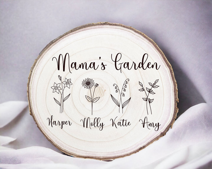 Personalized Birth Flower Engraved Mama Gift for Gigi