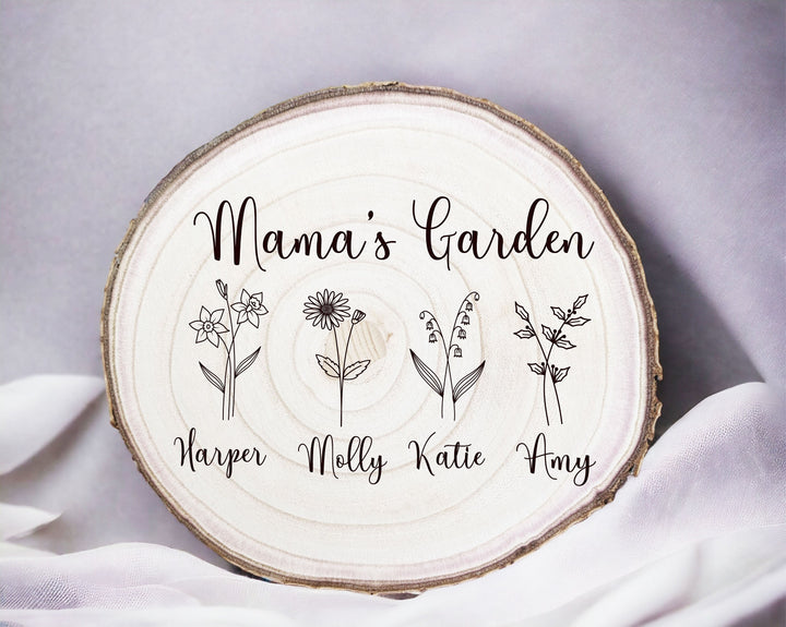 Personalized Birth Flower Engraved Mama Gift