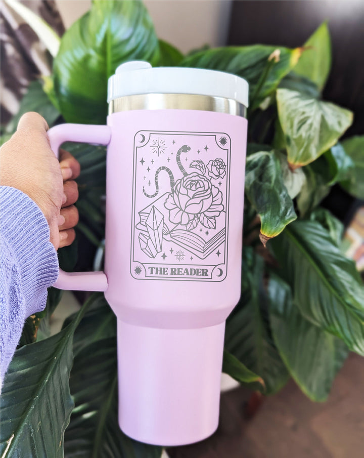 Tarot Card Reader Tumbler 40oz Birthday Gift for Book Lovers