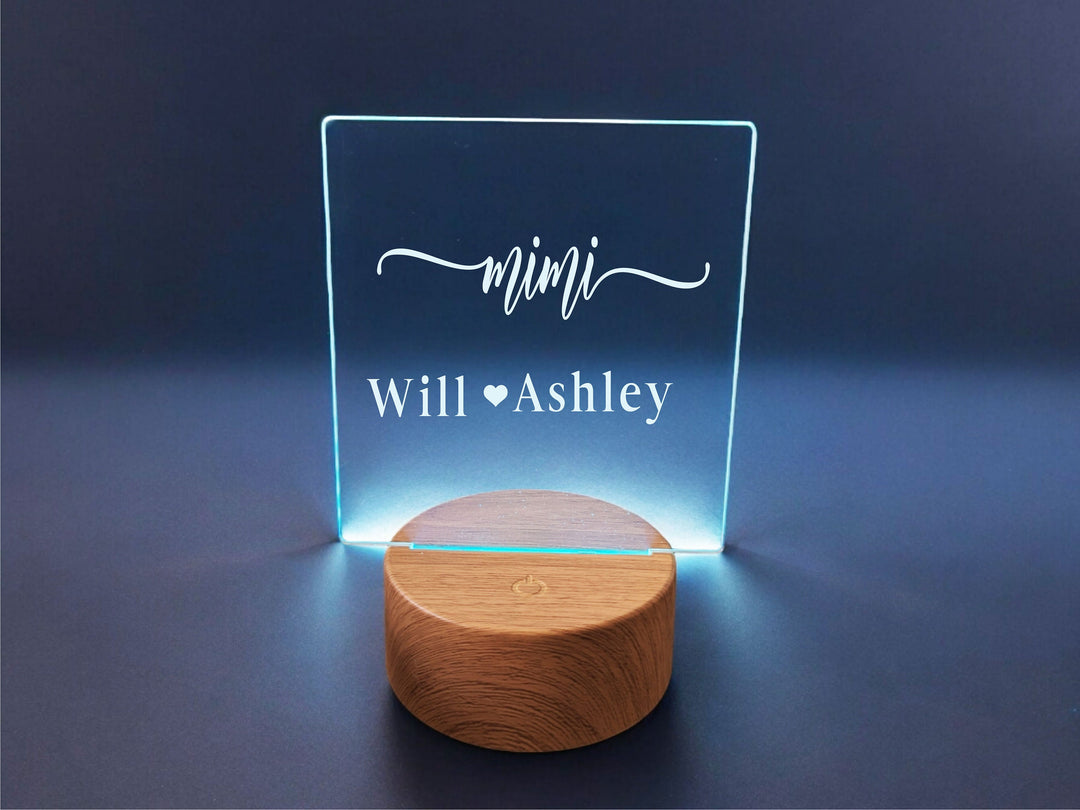 Mothers day gift Personalized LED Light with kid name Mothers Day gift Grandma gift Light Grandkids name Custom acrylic engraved light decor