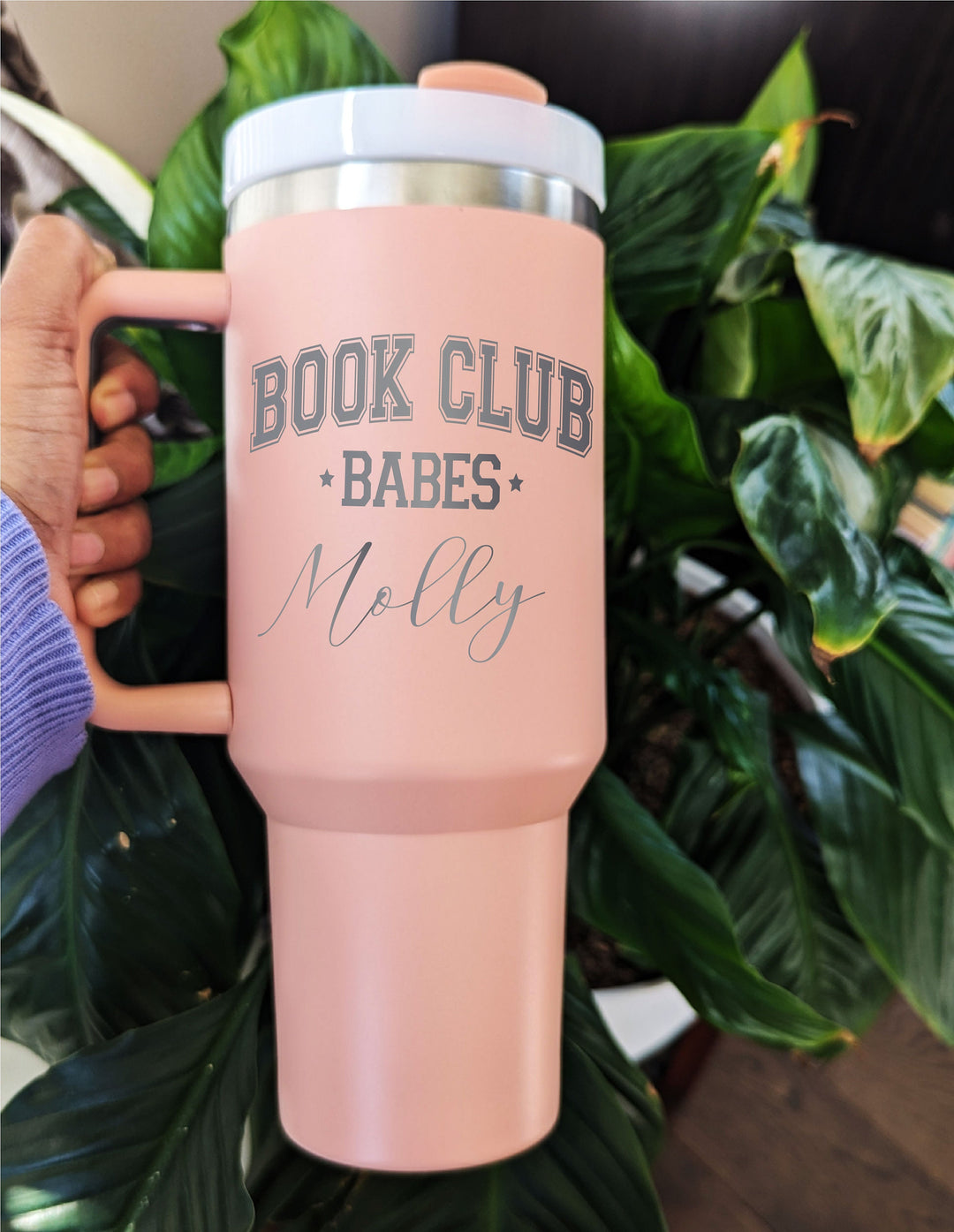 Personalized book lover gift cup book club babe with name birthday gift Reader Girl Bookish Librarian gift best friend floral book cup 40 oz