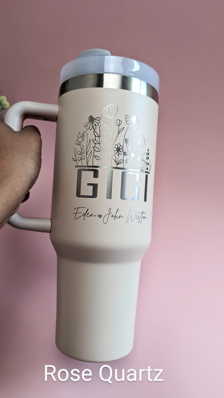Custom 40 Oz Cup With Kids' Names Perfect Gift For Grandma