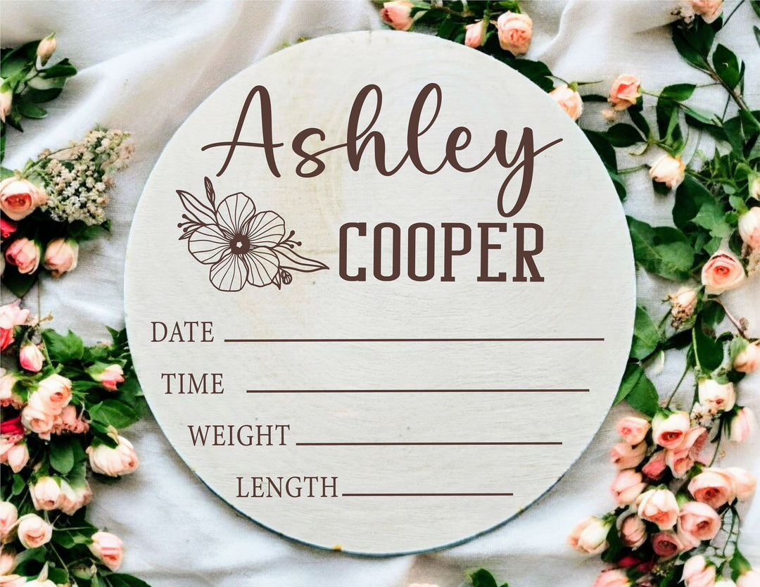 Personalized Baby Name Photo Prop Newborn Birth Sign Decor