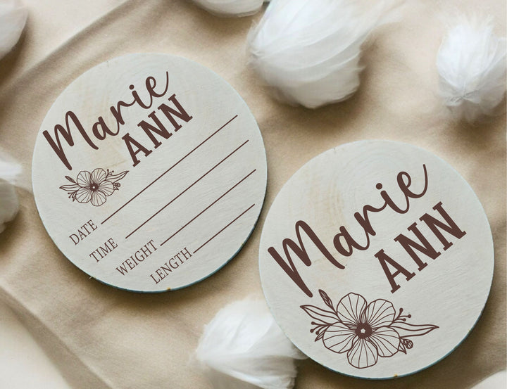 Personalized Baby Name Photo prop Newborn Birth stat and name Sign for hospital Engraved name Announcement Plaque Baby Wooden Nursery Decor