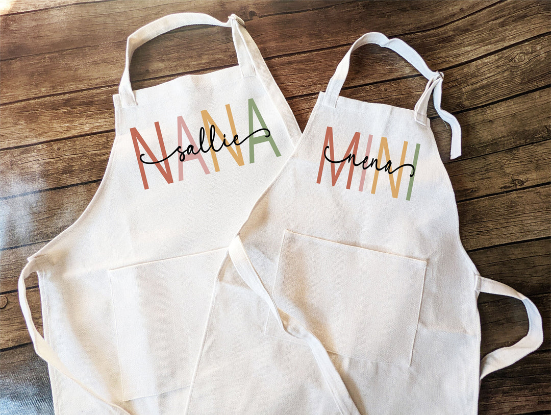 Mommy and me Matching apron gift for mothers day Baking Mama mini Linen apron Matching Baking Apron for Mom and Kid Women Apron with pocket