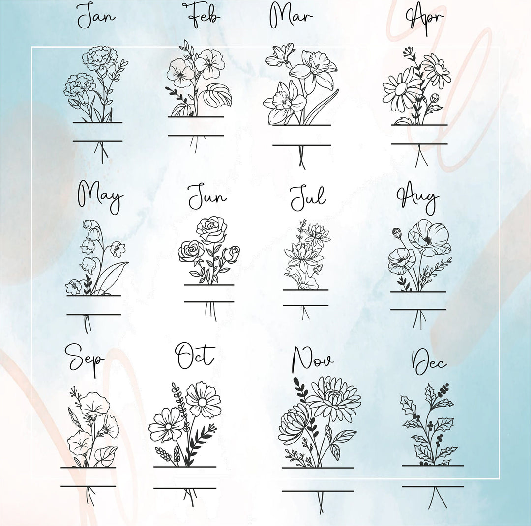 Birth Flower Cup Gift Personalized Birthday Tumbler 40 Oz