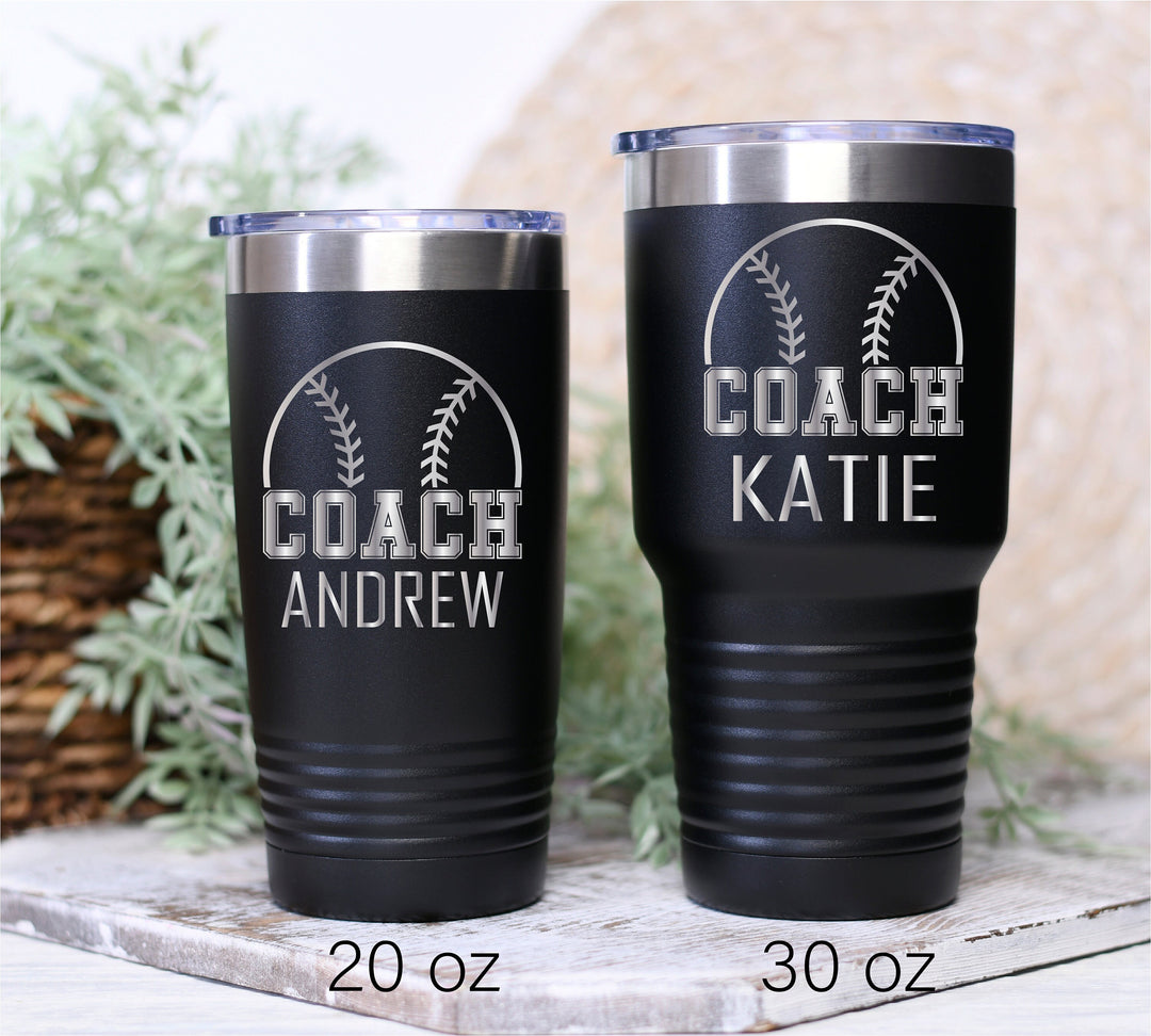 Personalized Baseball Coach Tumbler with Name Gift Ideas