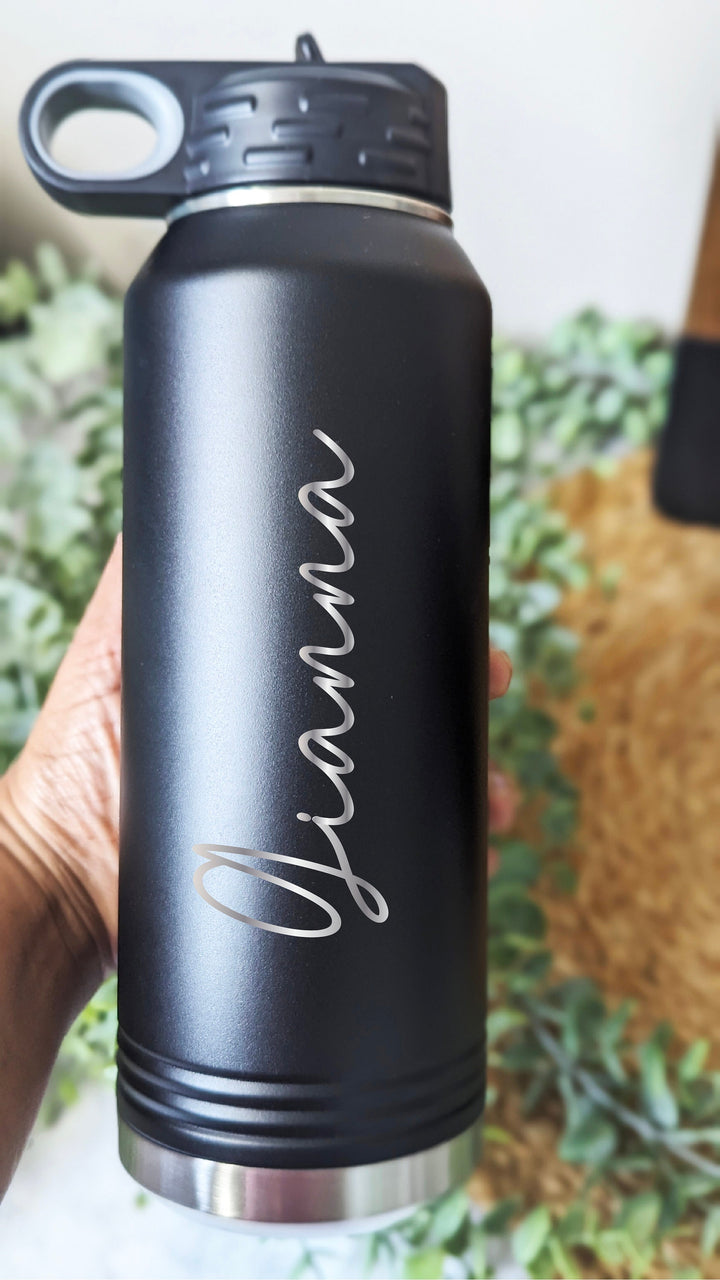 Personalized Kids Water Bottle with Straw Custom Stainless Steel