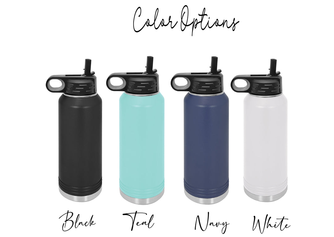 Personalized Stainless Steel Water Bottle With Straw Kids