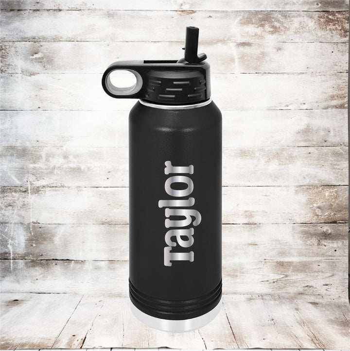 Personalized Stainless Steel Water Bottle With Straw Kids