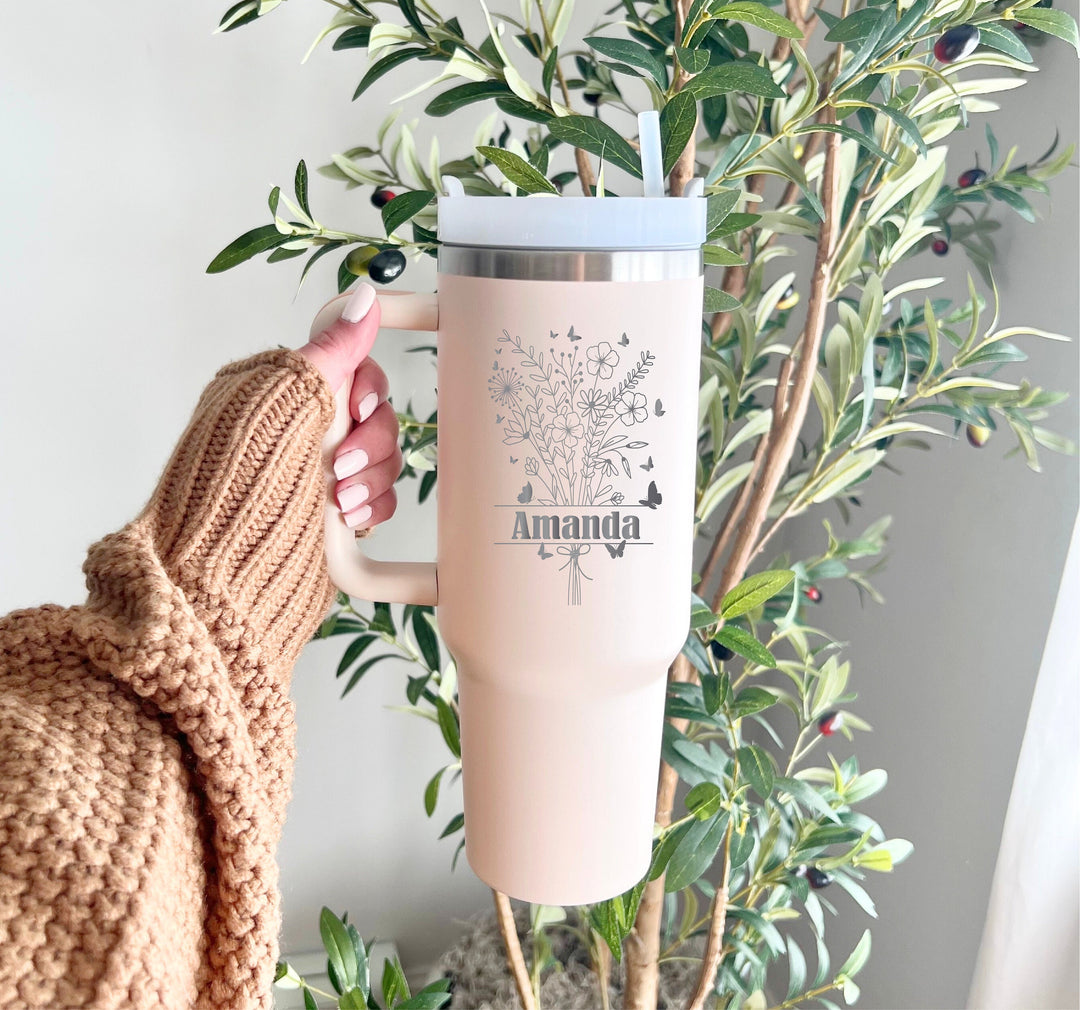 Personalized Tumbler Gift Cup With Name Custom Bridesmaid Gift