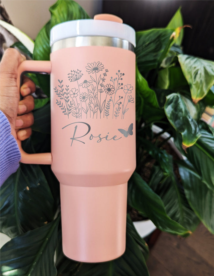 Personalized Tumbler gift cup with name&nbsp;birthday gift Personalized Bridesmaid Tumbler&nbsp;with Straw Wedding Party Favor Custom Name Gift