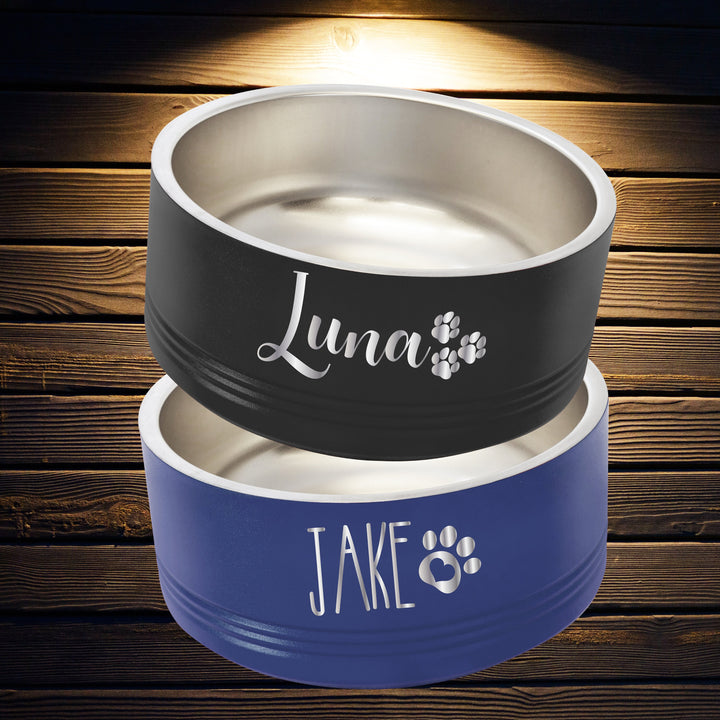 Personalized dog bowl Custom pet bowl with name paw bone Water bowl for pets Dog Food bowl with engraved name Stainless Steel Dog cat Bowl