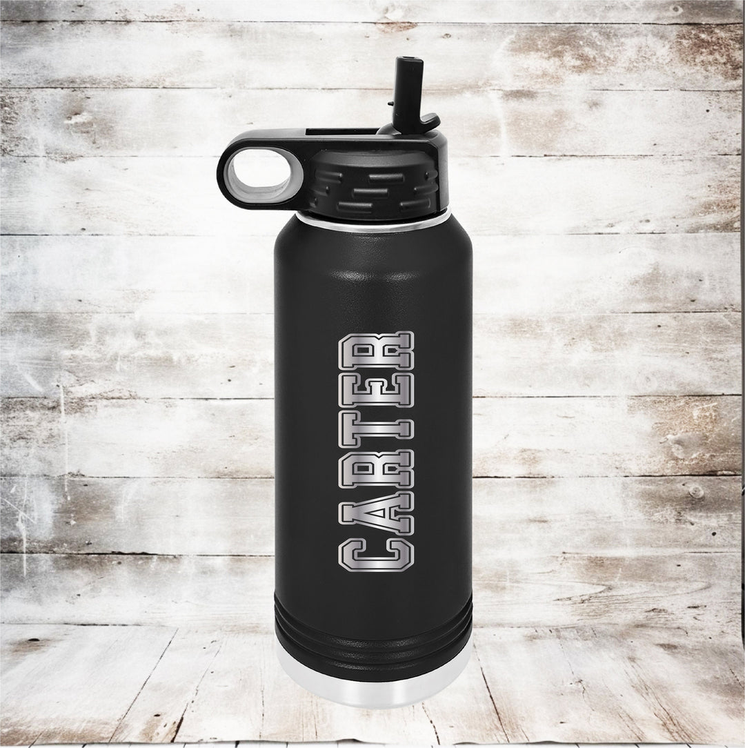 Personalized Stainless Steel Water Bottle With Straw Kids