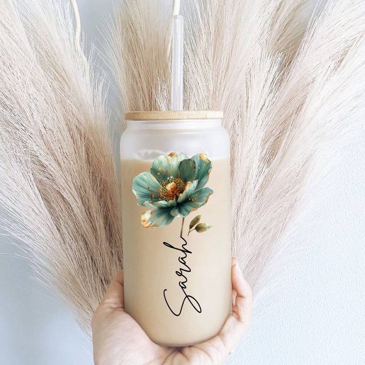 Bridesmaid Gifts Iced Coffee Cup Glass Tumbler Custom Cup