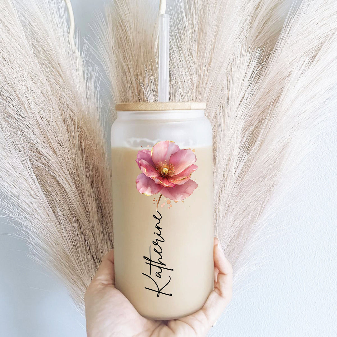 Bridesmaid Gifts Iced Coffee Cup Glass Tumbler Custom Cup