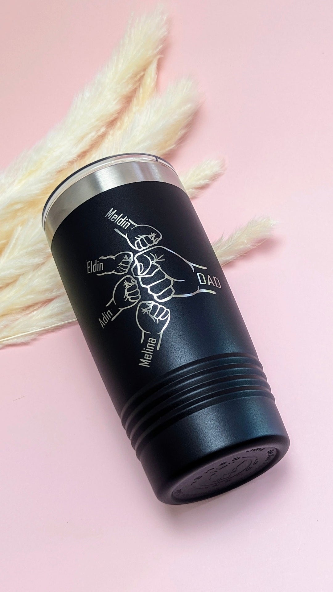 Personalized dad gift Dad hand fist tumbler with kids name Custom Papa cup Fathers day gift tumbler Grandpa&nbsp;birthday gift dad from kids