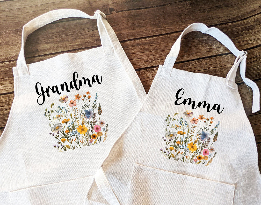 Personalized aprons&nbsp;Adult and kids Custom cooking baking apron&nbsp;Kids Birthday gift aprons with pocket baking apron Grandma birthday gift