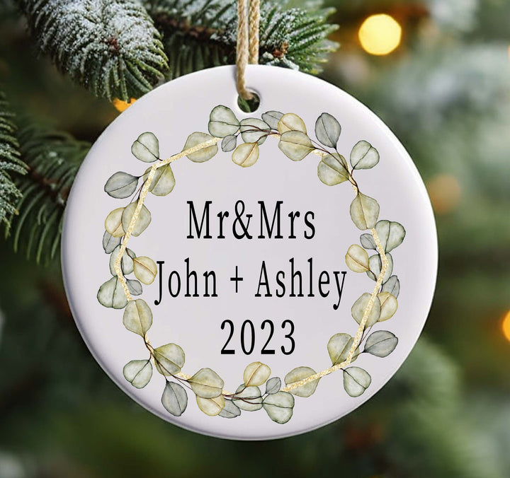 Mr And Mrs Christmas Ornament With Year Personalized Ornament