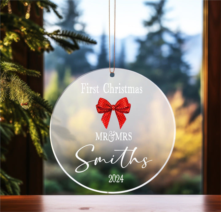 Personalized Married Ornament | Mr & Mrs First Christmas Tree