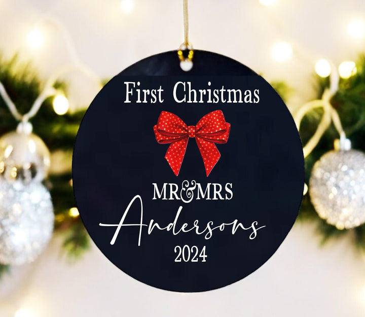 Personalized Married Ornament | Mr & Mrs First Christmas Tree