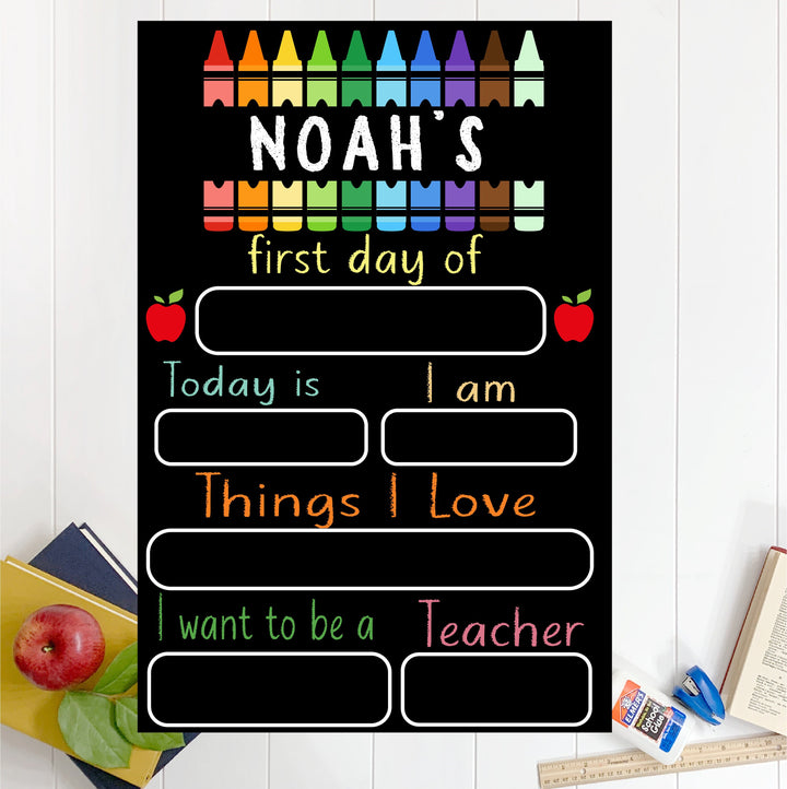 First Day of School Sign Personalized Reusable Back to School Chalkboard name Sign 1st Day of Preschool Custom Kindergarten school Sign