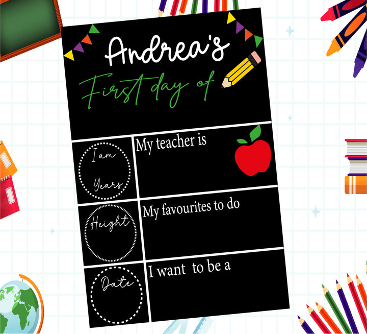 Kindergarten First Day of School Reusable Chalkboard Sign