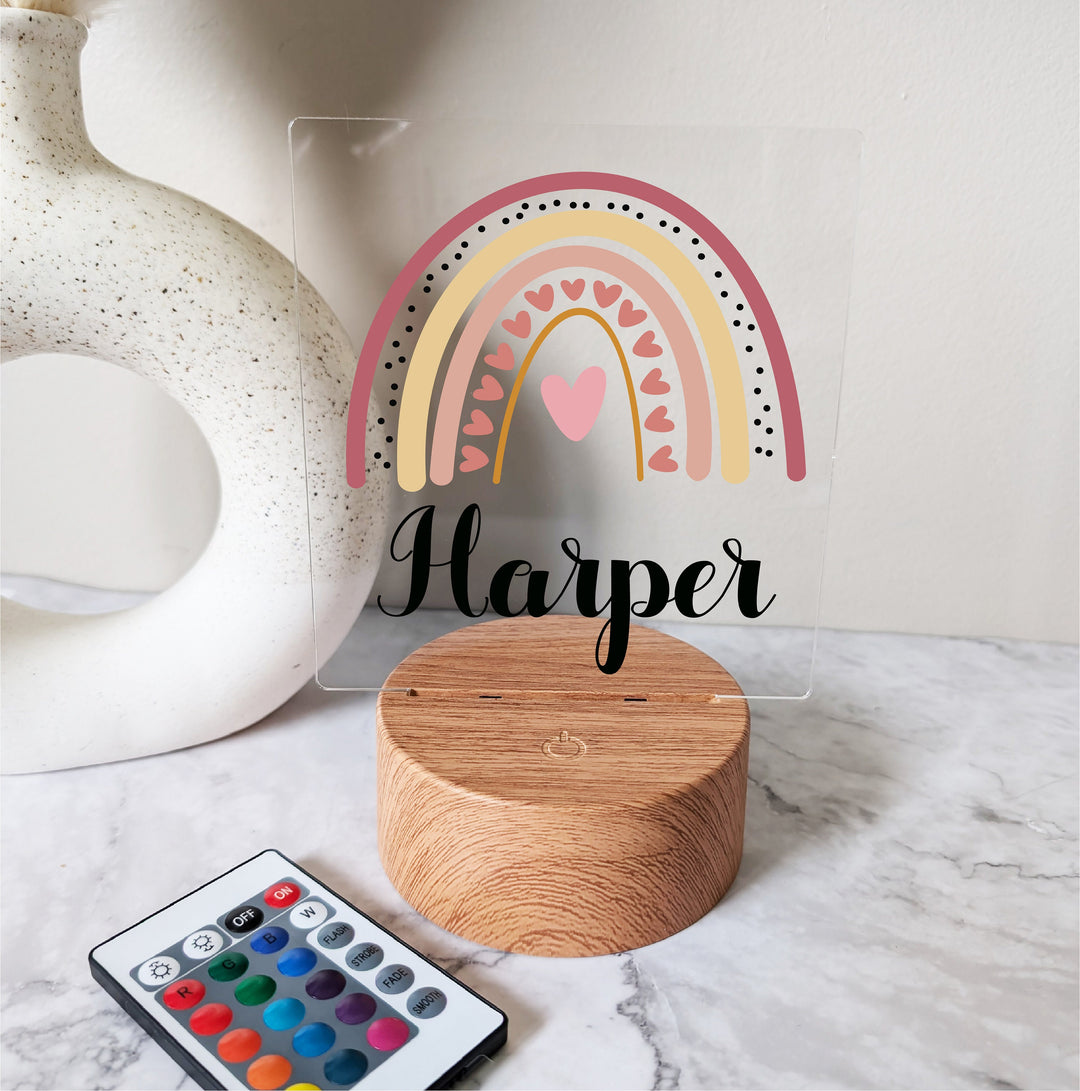 Personalized Rainbow kids room decor Custom boho rainbow led light Baby Boy Gifts Nursery Decor Birthday Gift For Toddlers with name