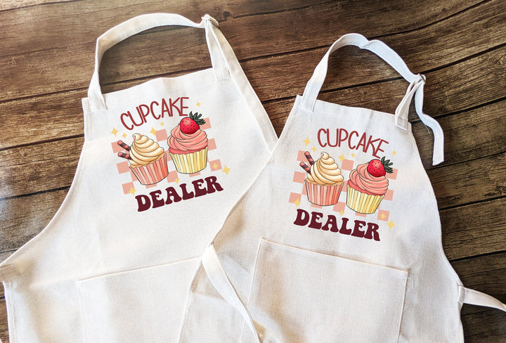 Cup cake dealer Apron Funny apron for women gift for mom Retro baking&nbsp;kitchen linen apron with cupcake Baking women funny gift apron