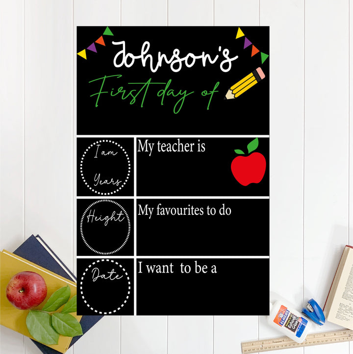 Kindergarten First Day of School Sign Reusable Back to School Chalkboard name Sign 1st Day of Preschool Custom Kindergarten school Sign