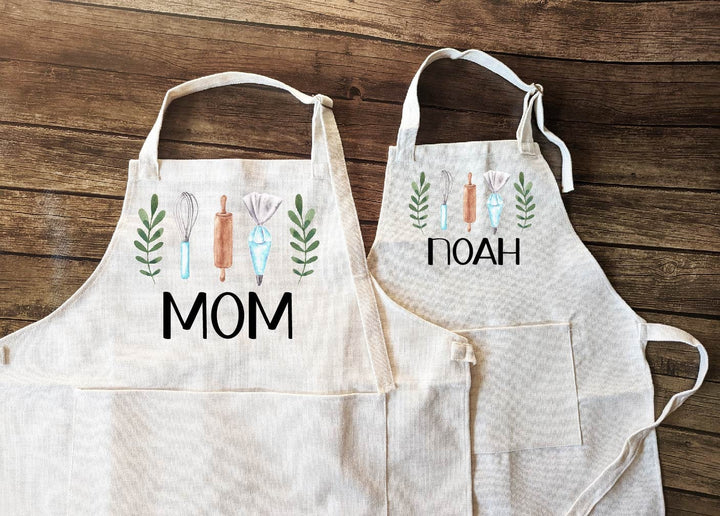 Personalized Mommy & Me Matching Aprons – Family Cooking Set