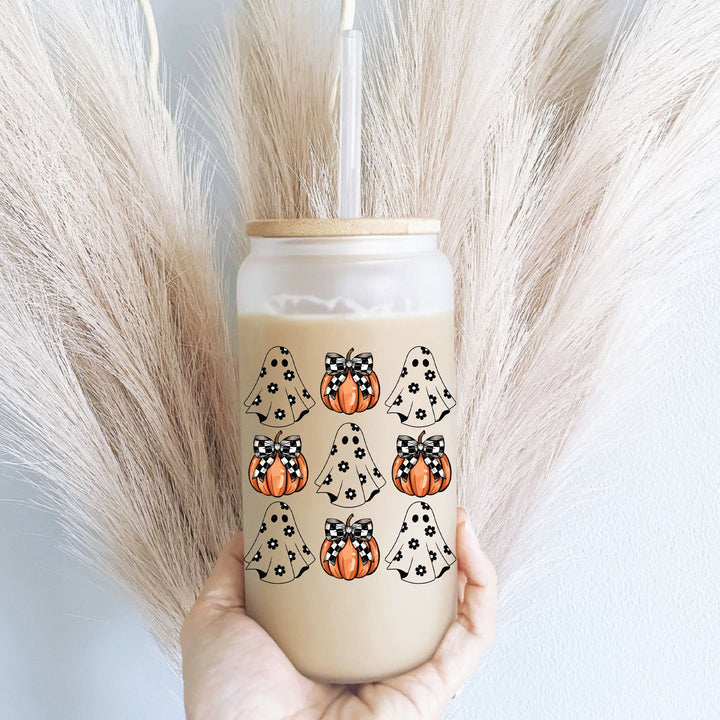 Cow print ghost Halloween cups Raccoon Spooky season cups Halloween pumpkin tumbler ghost Iced Coffee cup Ghost spooky cups pumpkin cup