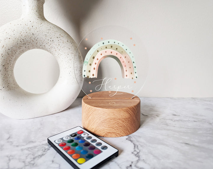 Personalized Rainbow LED Night Light | Custom Name Acrylic Light