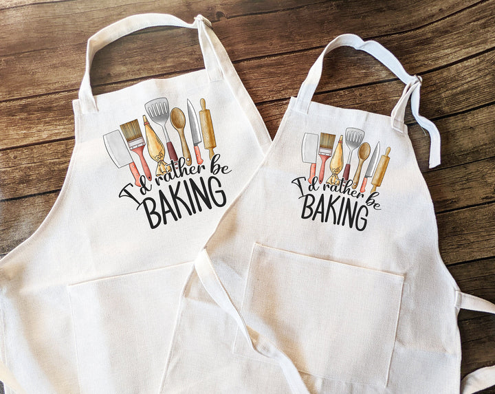 Funny I have rather be baking Apron for women gift for mom&nbsp;baking utensils kitchen linen apron with Baking women funny gift apron